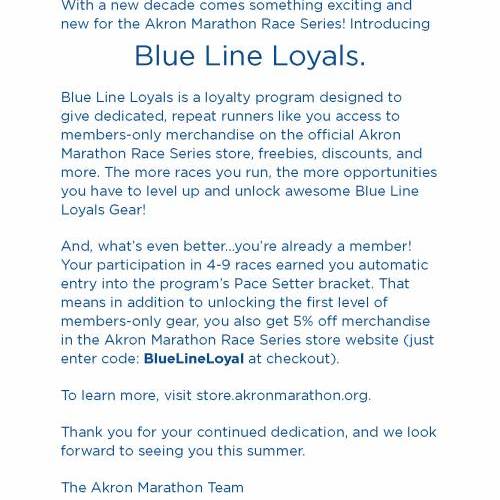 Akron Marathon Loyalty Email